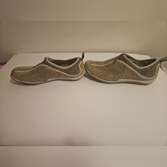 Merrell Women's Tan Cream 9.5  Coriander Leather Slip-On Shoes Zip Up  Walking S - Picture 4 of 7